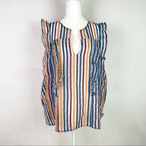 Maeve by Anthropologie Elisabetta Ruffled Sleeveless Blouse - Sz 14